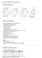 Papierschnittmuster Tasche Rucksack Fadenkäfer